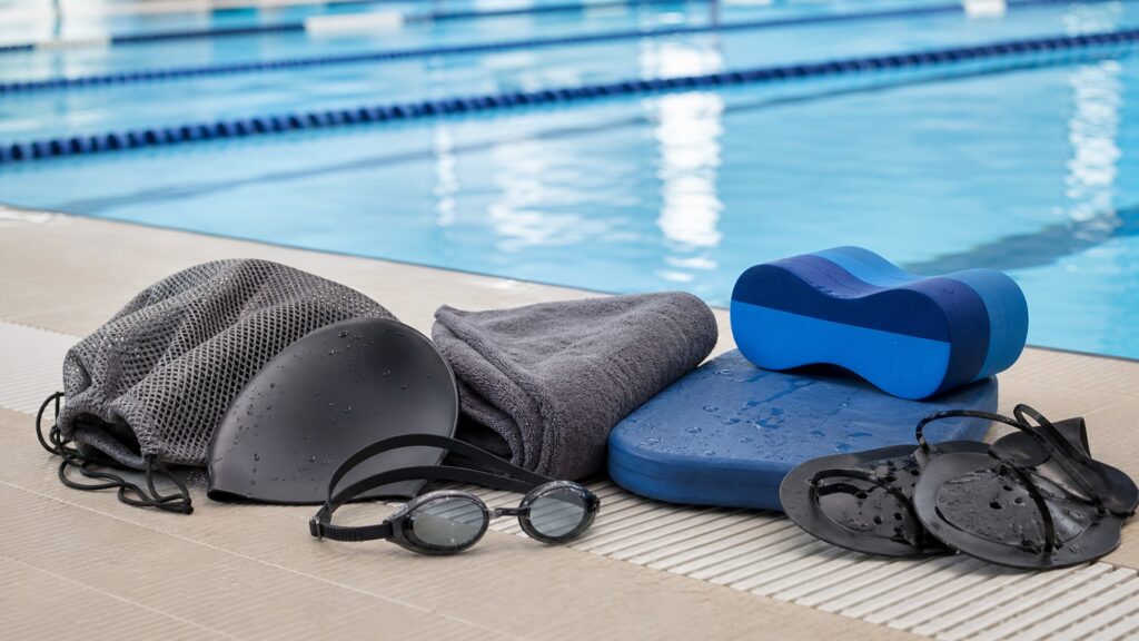 swim accessories for frequent practice arranged in a practical buyer guide scene