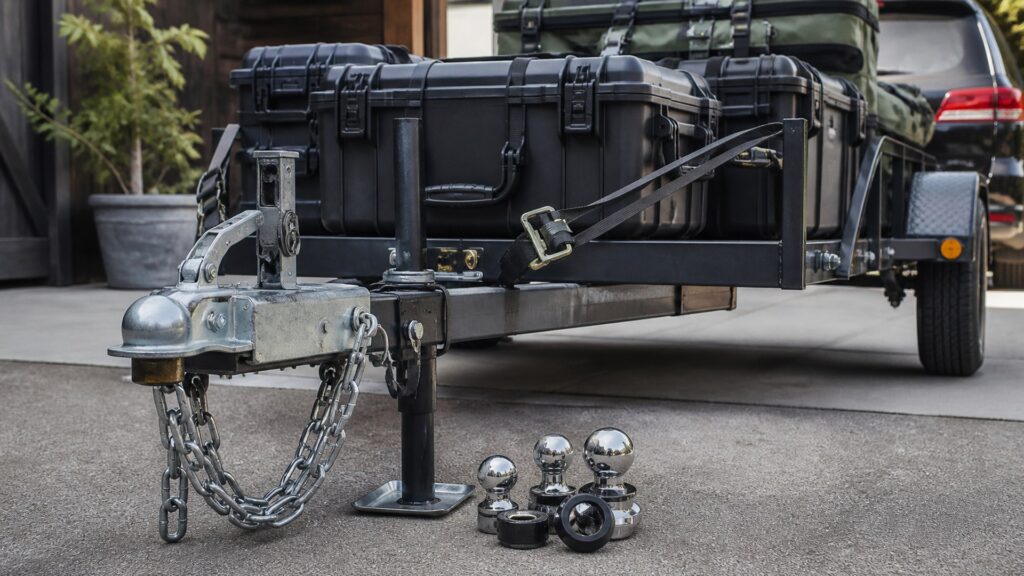 trailer couplers shopping setup for cargo security and storage with practical vehicle-focused details