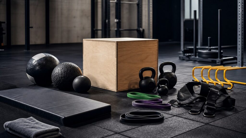 training equipment for explosive power development arranged in a practical buyer guide scene