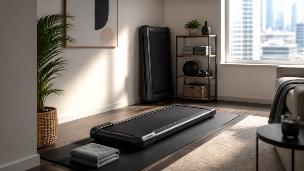 treadmills for small spaces arranged in a practical buyer guide scene