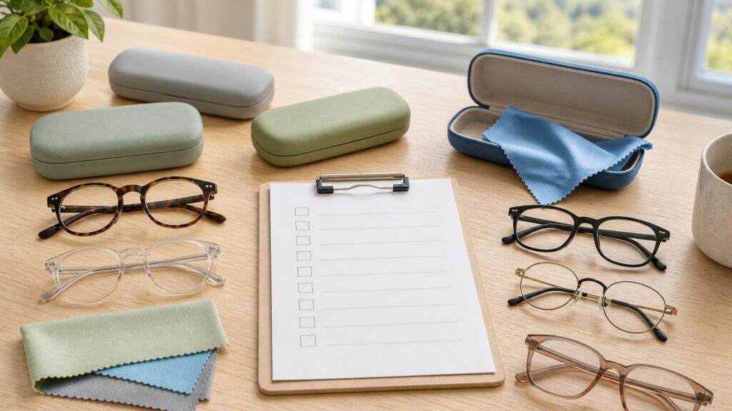 Unbranded vision care products arranged for a careful buying comparison