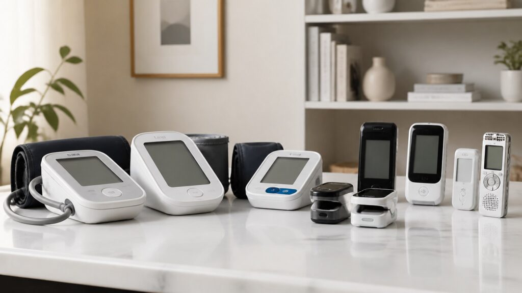 Unbranded vital sign monitors products arranged for a careful buying comparison