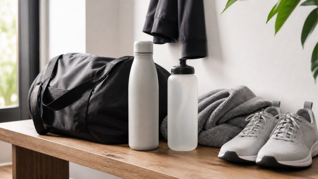 water bottles for daily carry arranged in a practical buyer guide scene