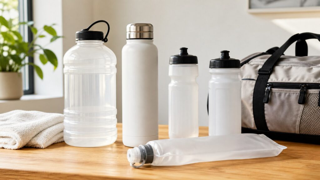 water bottles for endurance sessions arranged in a practical buyer guide scene