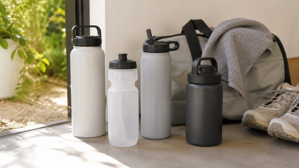 water bottles for outdoor training arranged in a practical buyer guide scene