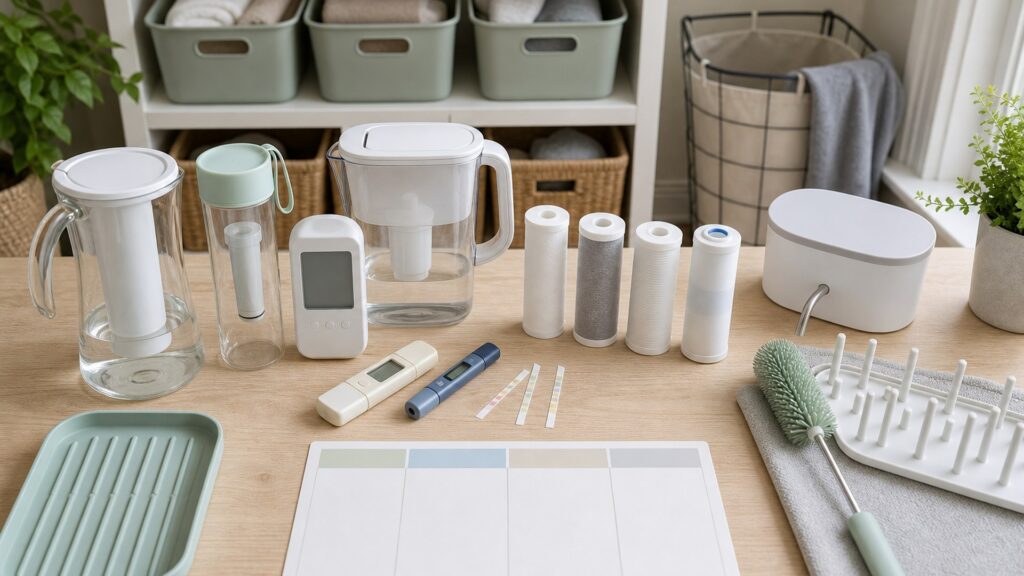 Unbranded water & hygiene health devices products arranged for a careful buying comparison