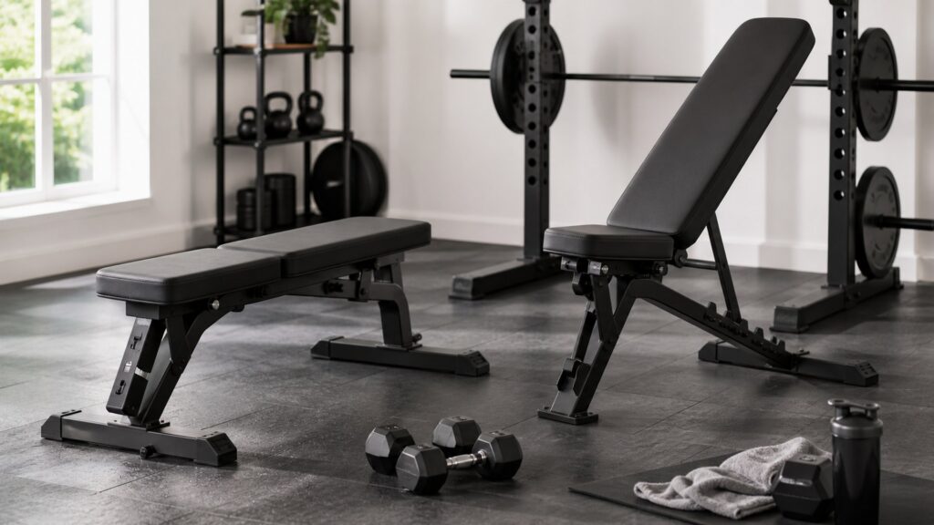 weight benches for multi-user homes arranged in a practical buyer guide scene