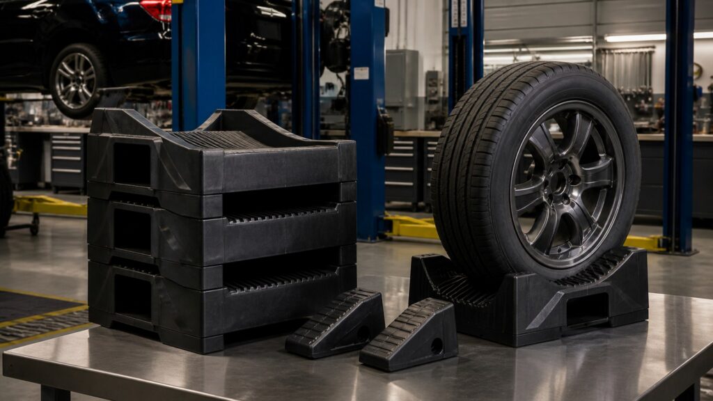 wheel cribs shopping setup for professional shop use with practical vehicle-focused details