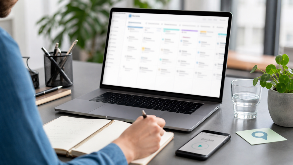 Ultra photorealistic time tracking software hero image for Hubstaff Review for Project Time Tracking Software
