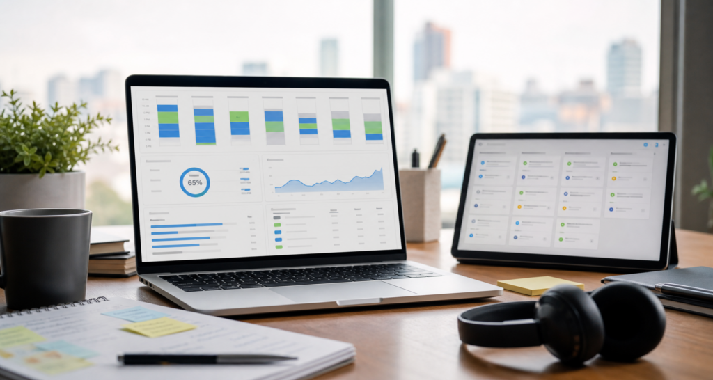 Ultra photorealistic time tracking software hero image for Insightful Review: Performance, Pros, and Cons