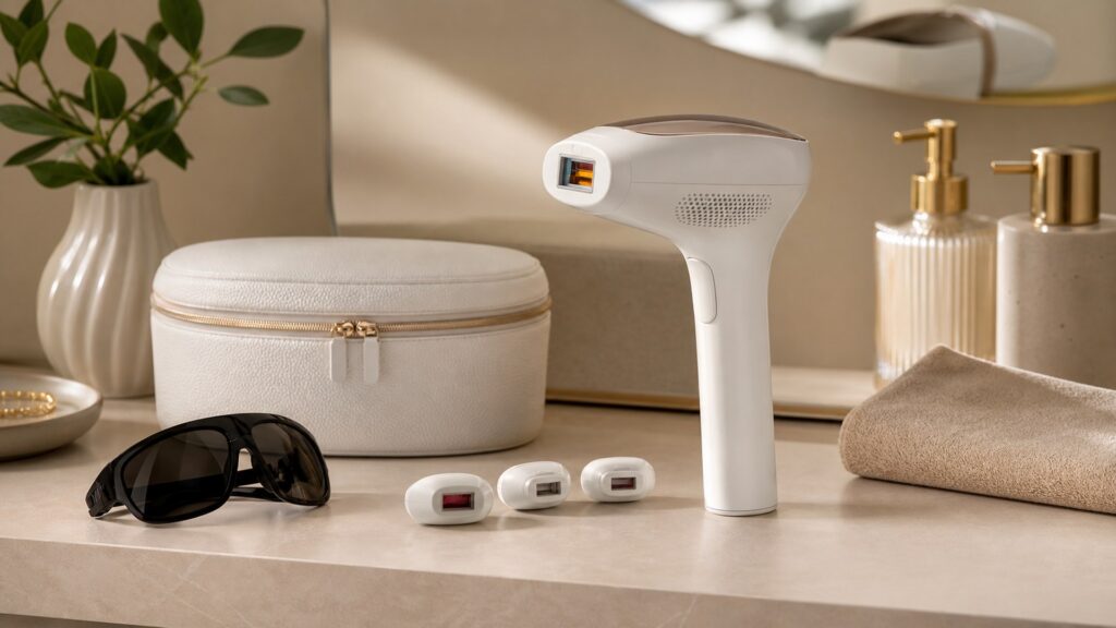 Unbranded laser hair removal devices arranged for a beginner treatment setups buying guide