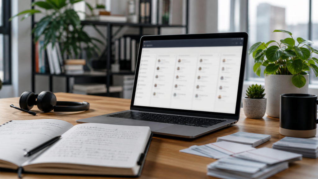 Ultra photorealistic time tracking software hero image for Lever Review for Recruitment Automation Software