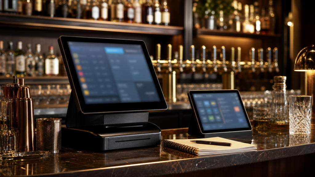 Ultra photorealistic POS hero image for Lightspeed Restaurant Review: Performance, Pros, and Cons