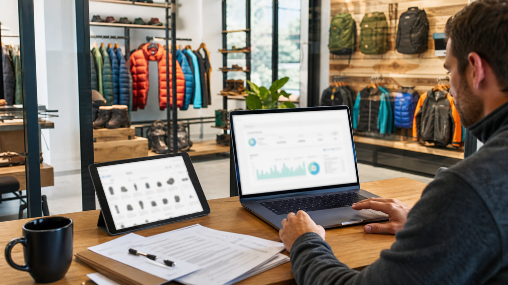 Ultra photorealistic POS operations hero image for Lightspeed Retail Review for Cloud Retail POS Systems