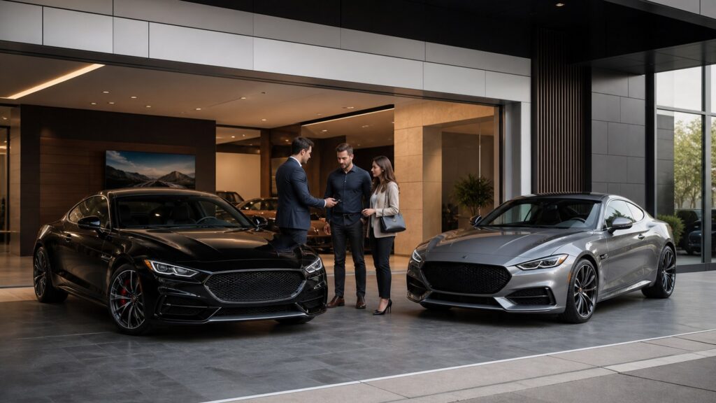 luxury performance cars shopping setup for lease vs purchase decisions with practical vehicle-focused details