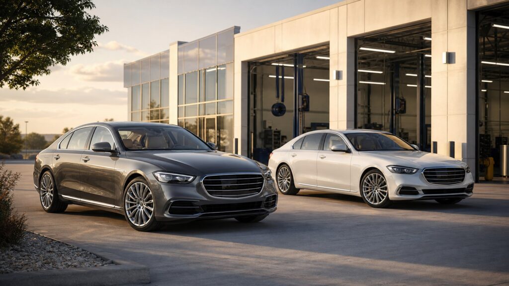 luxury sedans shopping setup for lease vs purchase decisions with practical vehicle-focused details