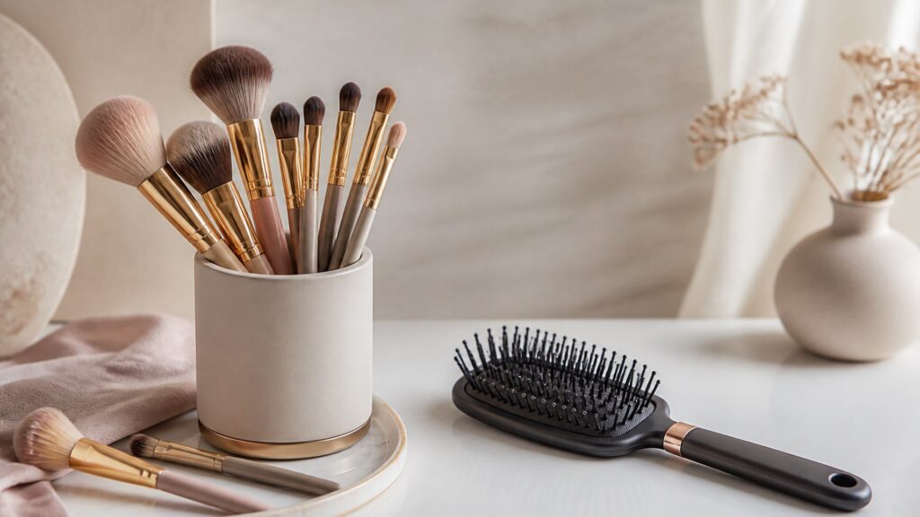 Unbranded editorial arrangement for Makeup Brushes Buying Guide for Hair Detangling
