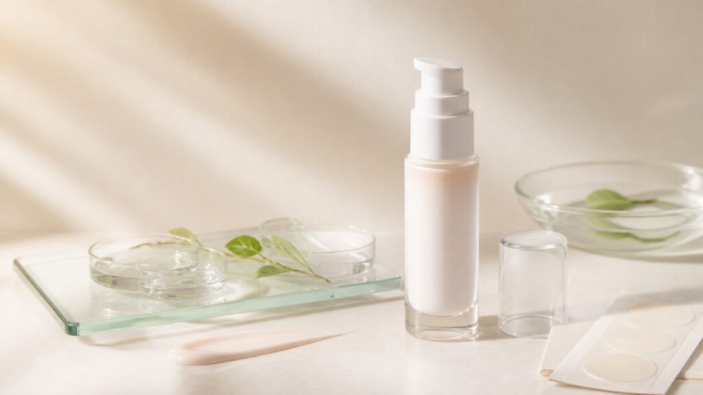 Unbranded editorial arrangement illustrating Makeup Primers Buying Guide for Sensitive Skin