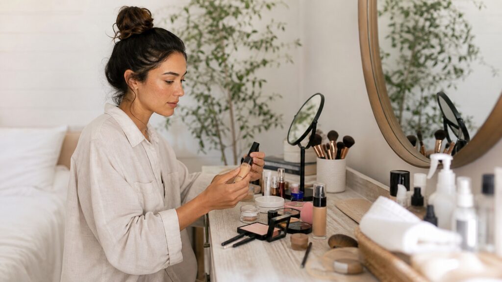 Unbranded editorial arrangement illustrating mature skin