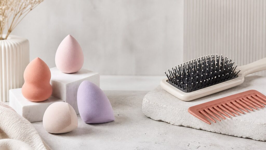Unbranded editorial arrangement for Makeup Sponges Buying Guide for Hair Detangling