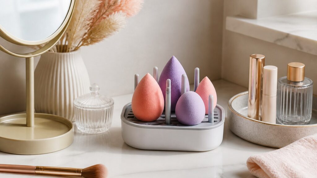 Unbranded editorial arrangement for Makeup Sponges Buying Guide for Small Vanities