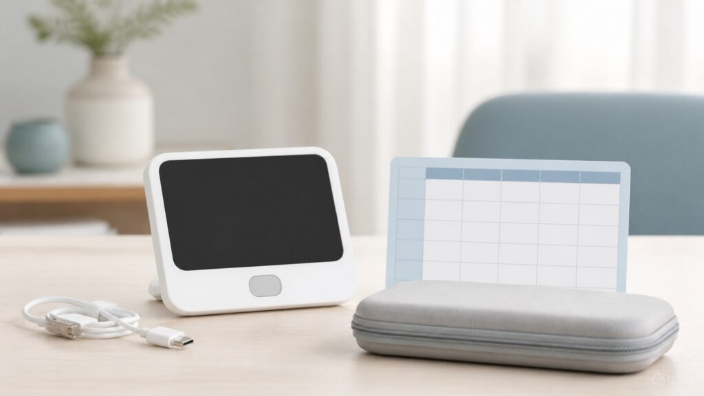 Unbranded medication reminder devices products arranged for a careful buying comparison