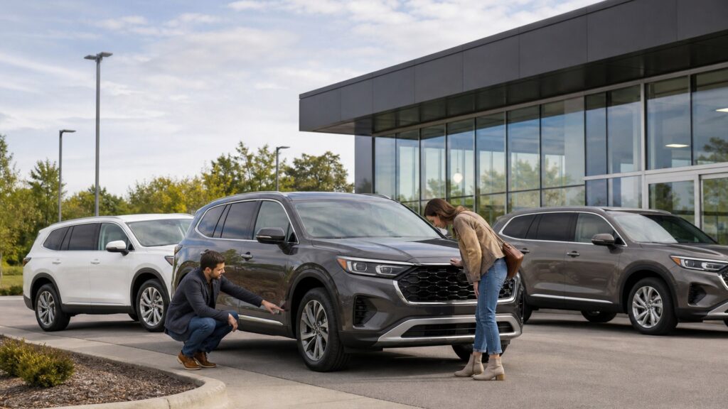 midsize suvs shopping setup for new vehicle shopping with practical vehicle-focused details