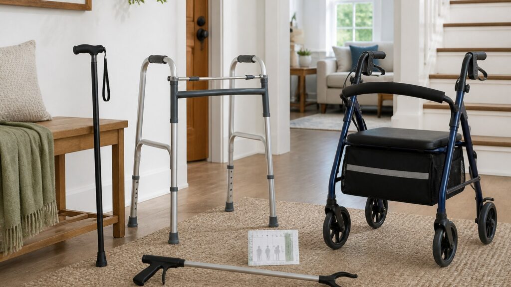 Unbranded mobility aids products arranged for a careful buying comparison