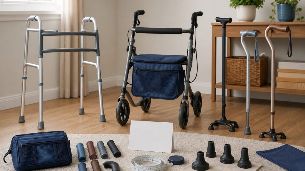 Unbranded mobility aids products arranged for a careful buying comparison