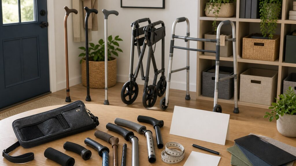 Unbranded mobility aids products arranged for a careful buying comparison
