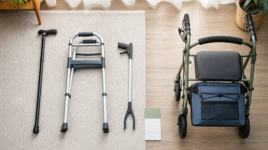 Unbranded mobility aids products arranged for a careful buying comparison