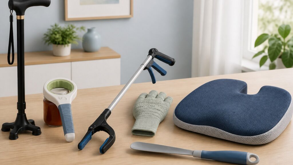 Unbranded mobility & support products arranged for a careful buying comparison