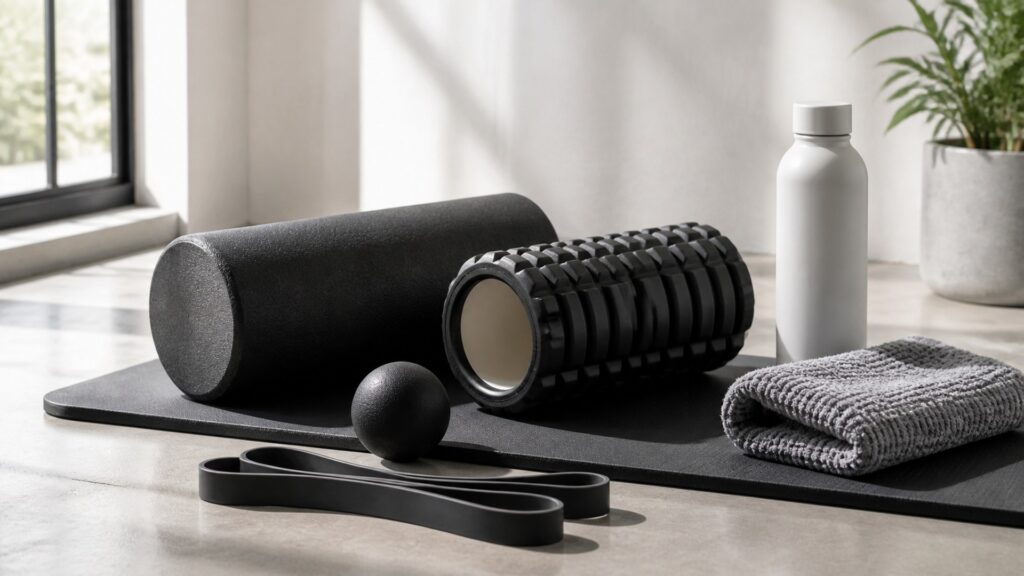 muscle recovery rollers for warm-ups arranged in a practical buyer guide scene