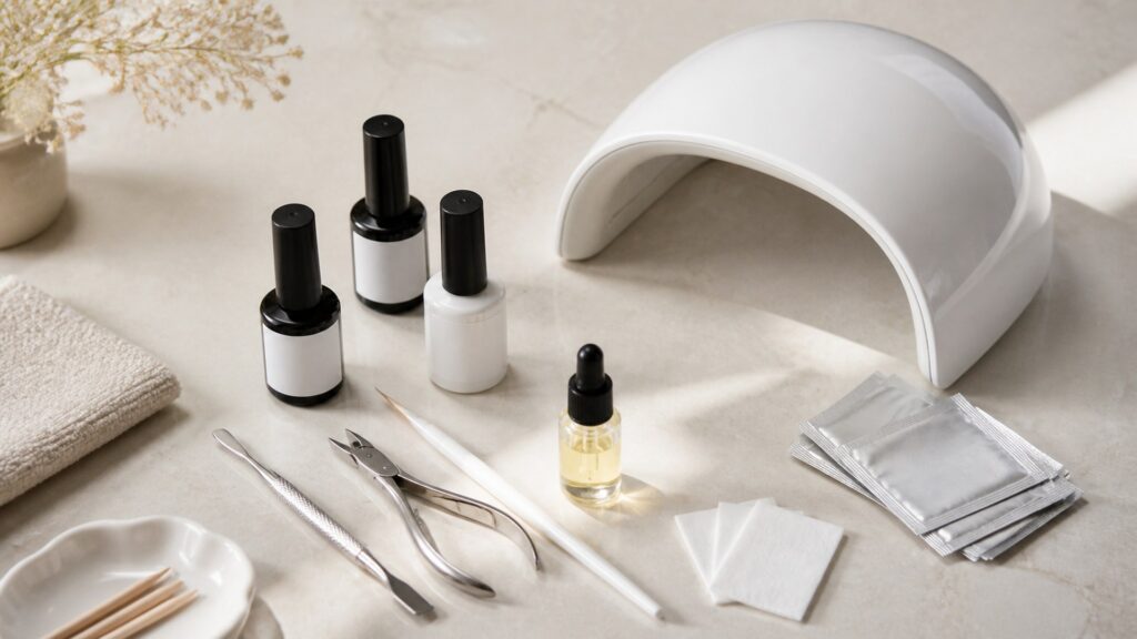 Unbranded editorial arrangement illustrating gel nails