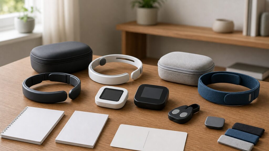 Unbranded neurofeedback & brain stimulation products arranged for a careful buying comparison