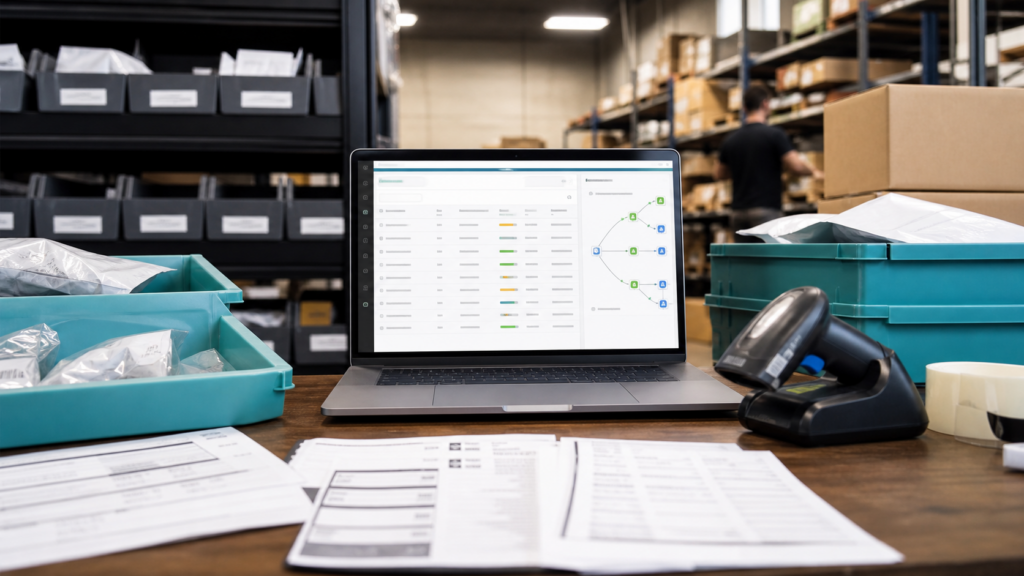 Ultra photorealistic shipping software hero image for Ordoro review