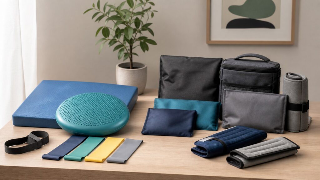 Unbranded physical therapy equipment products arranged for a careful buying comparison