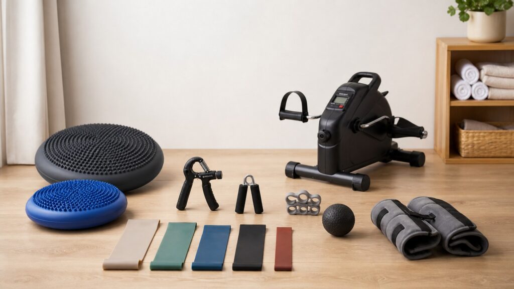 Unbranded physical therapy equipment products arranged for a careful buying comparison