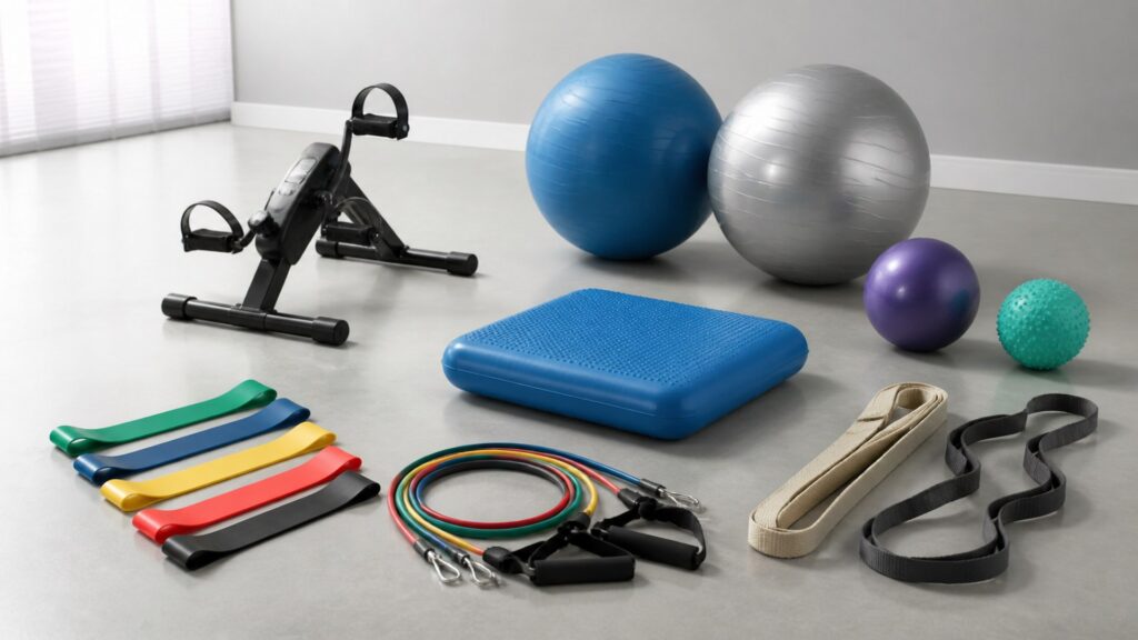 Unbranded physical therapy equipment products arranged for a careful buying comparison