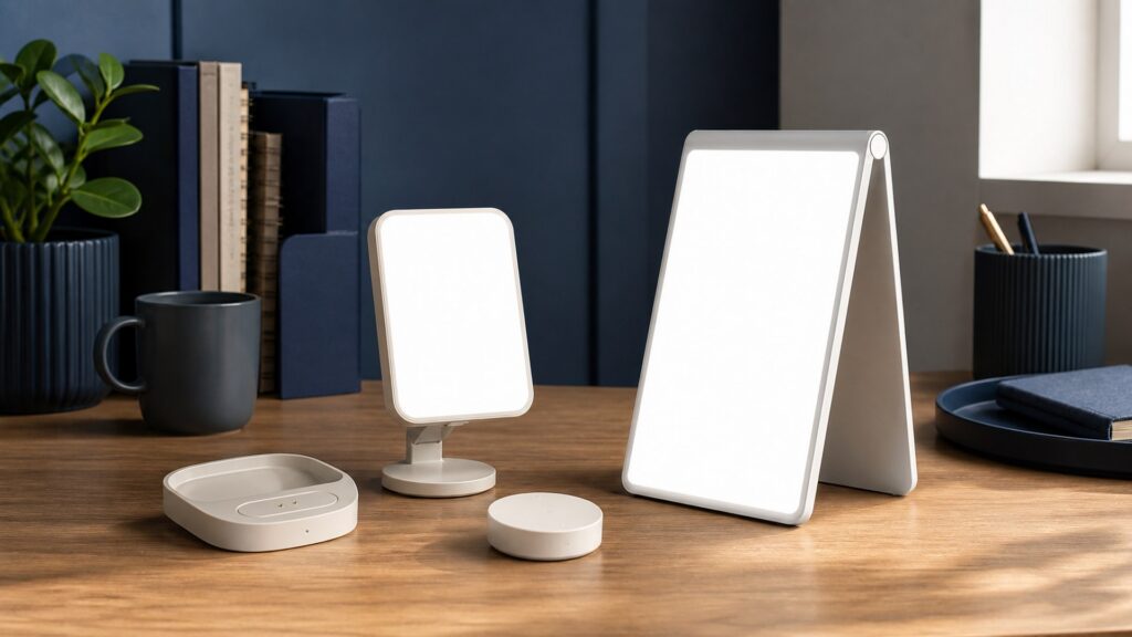 Unbranded portable light therapy devices products arranged for a careful buying comparison