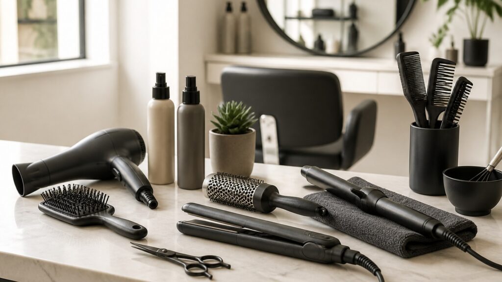 Unbranded editorial arrangement illustrating Professional Hair Tools Buying Guide for Professional Services