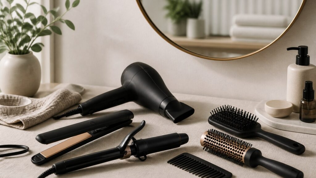 Unbranded editorial arrangement illustrating Professional Hair Tools Buying Guide: How to Choose the Right One