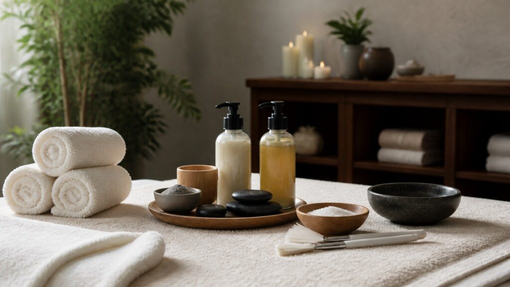 Unbranded editorial arrangement illustrating spas