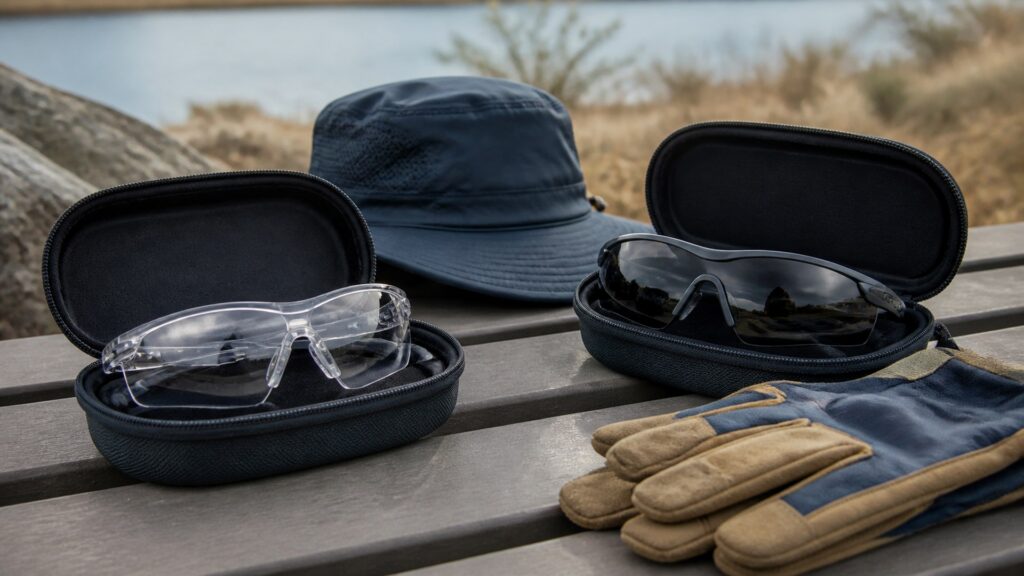 Unbranded protective eyewear products arranged for a careful buying comparison