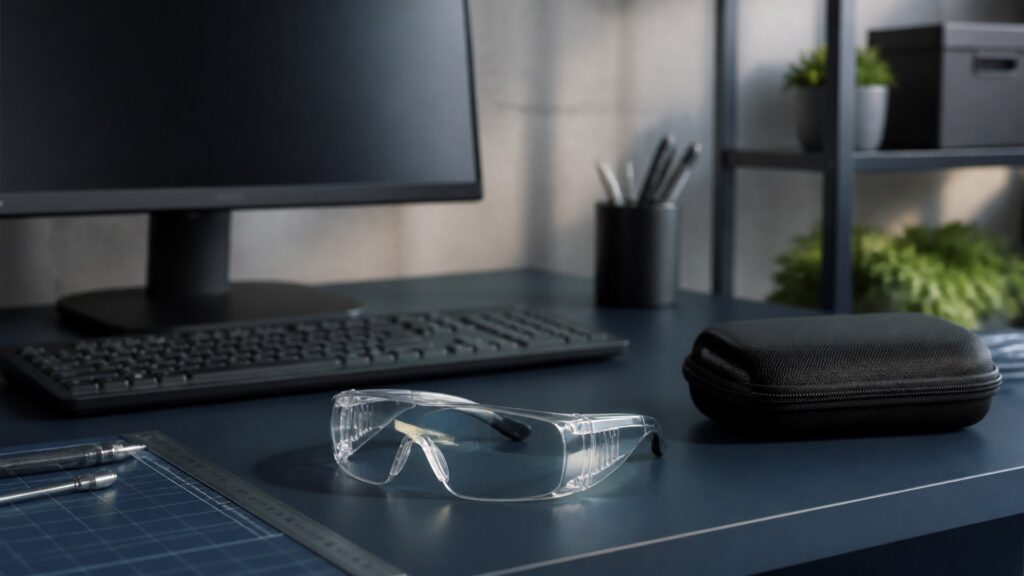 Unbranded protective eyewear products arranged for a careful buying comparison