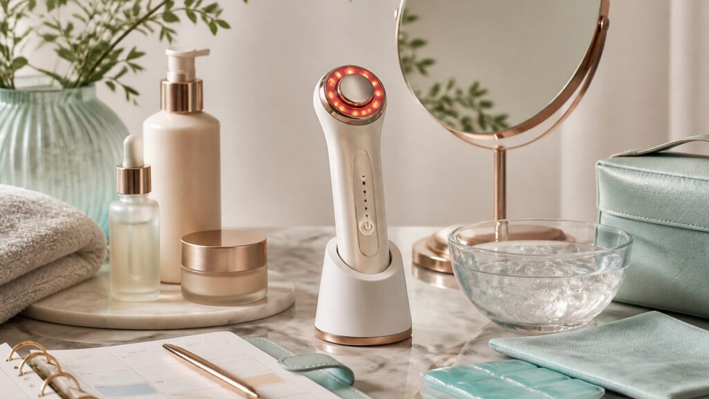 Unbranded editorial arrangement for radio frequency devices for appearance-focused routines