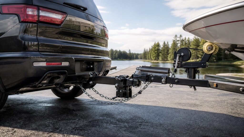 receiver hitches shopping setup for rv and boat towing with practical vehicle-focused details