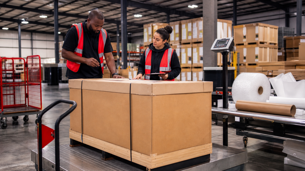 Ultra photorealistic fulfillment operations hero image for Red Stag Fulfillment Review: Performance, Pros, and Cons