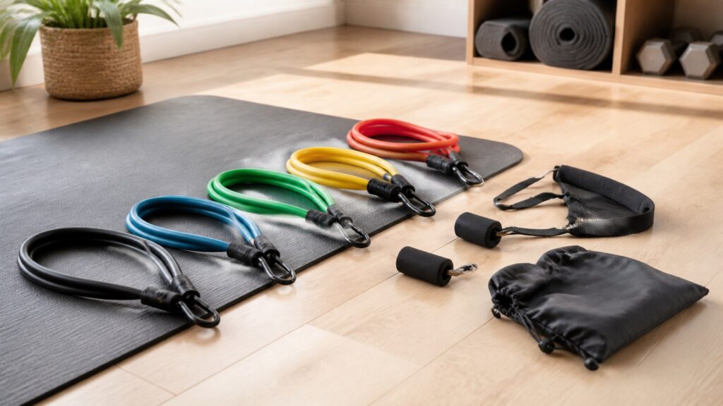 resistance bands for overall use arranged in a practical buyer guide scene