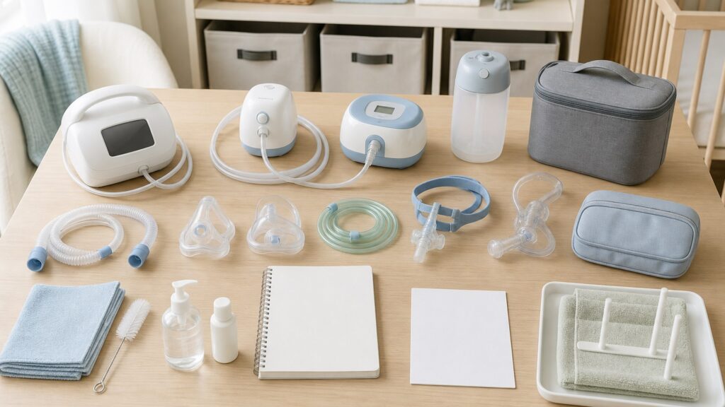 Unbranded respiratory support devices products arranged for a careful buying comparison